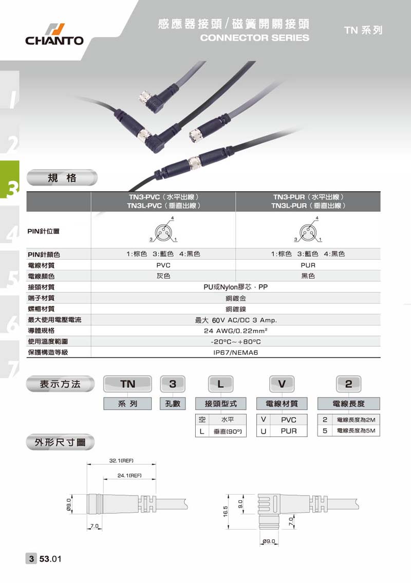 TN 感应器接头